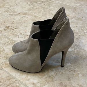 BCBG Paris gray heeled booties - worn once!